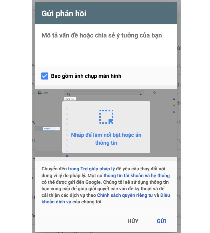 Gửi phản hồi hỗ trợ bước 2